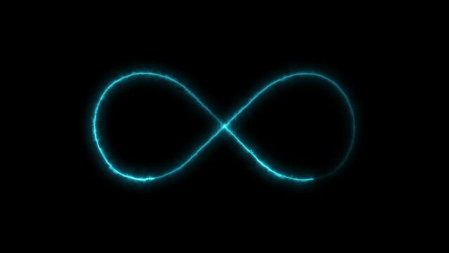 Neon style motion line icon infinite abstract