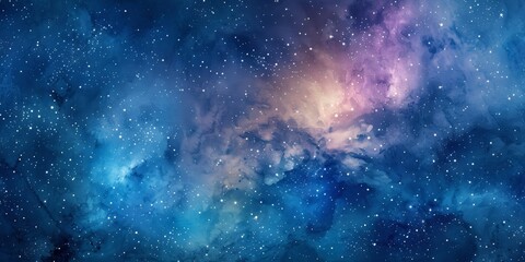 Cosmic Night Sky with Stars and Galaxy Generative AI
