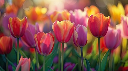 Before saying hello set the scene with vibrant tulips up close enhancing the greeting cards for Mother s Day and International Women s Day