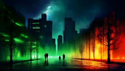 Farben der Nachtstadt. Wallpaper für Computer 7.