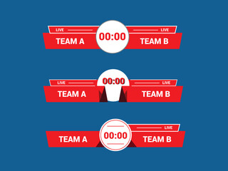 Sport Lower Thirds Template for Scoreboard Broadcast. Set lower thirds for banner Bars.