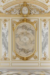 Lavish baroque, barocco ornate marble ceiling non linear reformation design. elaborate ceiling with intricate accents depicting classic elegance and architectural beauty