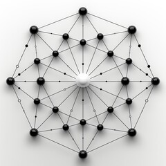 Minimalist line art of a network of nodes and links, symbolizing the expansive reach and connectivity of a digital marketing company