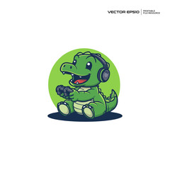 cute crocodile playing games, character, mascot, logo, design, vector, eps 10