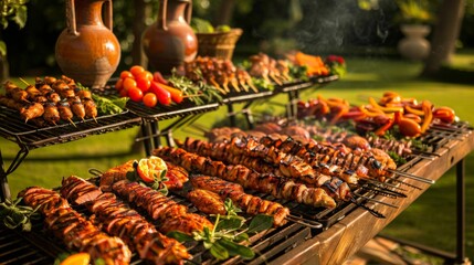 An outdoor barbecue party with a variety of grilled chicken cuts, catering to diverse palates and preferences."