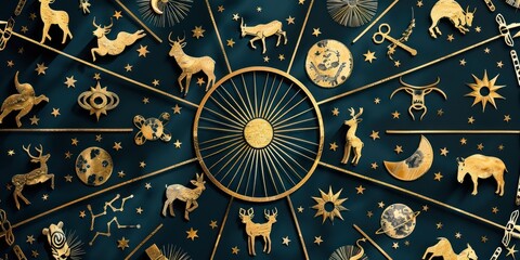 Whimsical Clock of Zodiac Animals