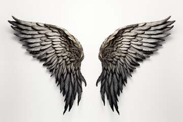 Obraz premium Luxury dark brown and shiny wings isolated on white background