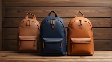 Three Stylish Leather Bags on Display