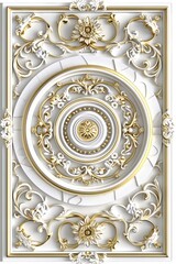 Obraz premium Baroque, barocco ornate marble ceiling non linear reformation design. elaborate ceiling with intricate accents depicting classic elegance and architectural beauty
