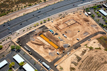 Construction in progress aerial view