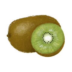 Kiwi Fruit Isolated on White