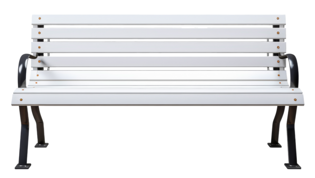 White Park Bench isolated on White Background