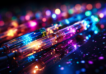 Fiber Optic Cable Abstract Technology | Computer Network Data Transmission | Futuristic 3D Illustration