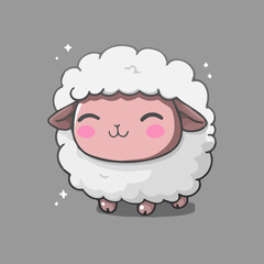 Fototapeta premium Cute smiling sheep