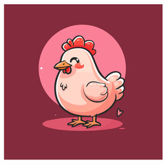 Cute smiling chicken