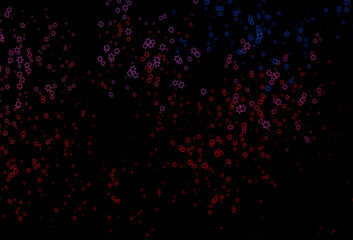 Dark Blue, Red vector background with colored stars.