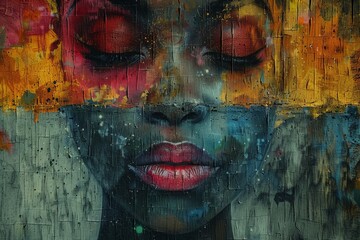 A visually captivating abstract background showing a textured, multicolored gradient beneath a brown overlay