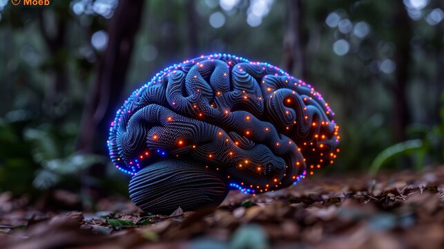 Concept art of a human brain exploding with knowledge and creativity. Bright colors.