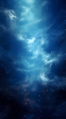 Fototapeta premium The night sky is filled with stars and clouds, creating an ethereal atmosphere