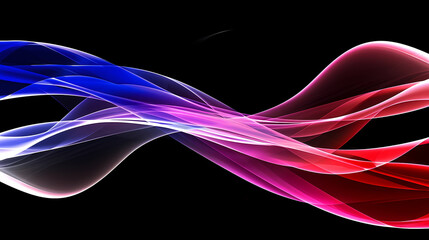 Colorful Light Waves on a Black Background