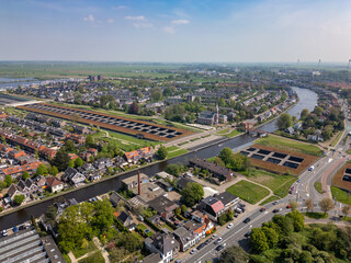 Aerial drone photo of the highway tunnel A4 near Leiden in the Netherlands