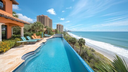 Oceanfront Pool by High-Rise Buildings