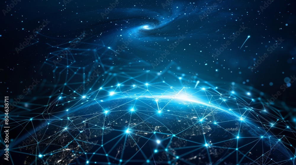 Aufkleber global communication network concept. digital transformation.