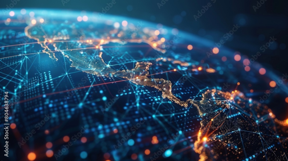 Aufkleber global communication network concept. digital transformation.