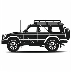 Rugged Off-Road SUV, Adventure-Ready 4x4 Vehicle Illustration
