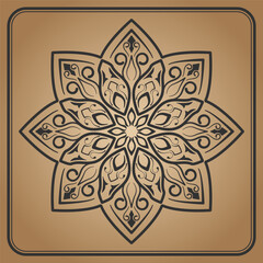 mandala ornament, round decorative design