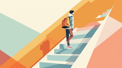 Climbing the career ladder concept illustration