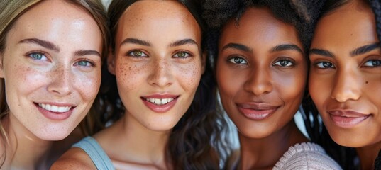 Fototapeta premium Diverse beauty portrait: women of different ethnicities