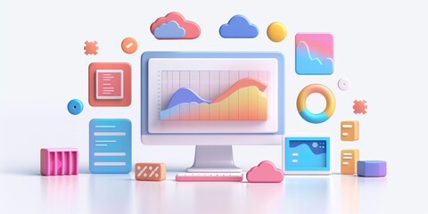 Modern data analytics dashboard concept