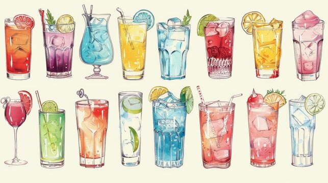 A colorful menu featuring all the finalists drinks with quirky names and mouthwatering descriptions.