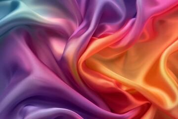 Obraz premium Sunset Symphony on Silk. A Vivid Display of Warm and Cool Hues Embracing.