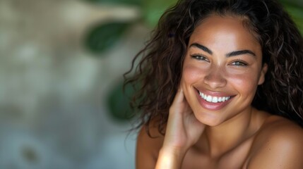Radiant smile in natural setting