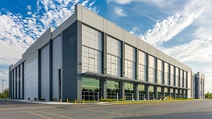Fototapeta premium modern contemporary Logistics distribution center, Retail warehouse.