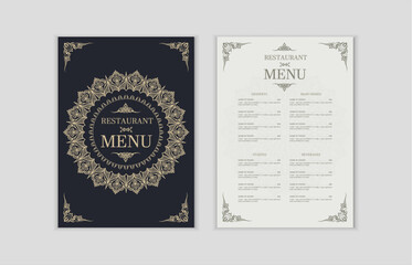 luxury Food Menu Design template Layout for restaurant, Editable Food menu card template design
