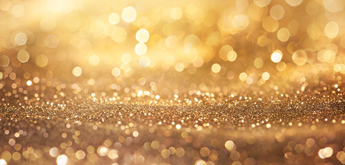 Antique Gold Glitter on a Soft Focus Abstract Background, Classic and Elegant for Timeless Decor