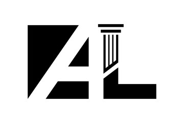 AL initial monogram logo for lawfirm, Law logo  with creative element concept Premium Vector