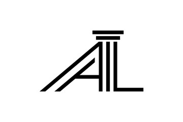 AL initial monogram logo for lawfirm, Law logo  with creative element concept Premium Vector