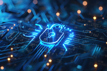 Cyber security icon or hologram