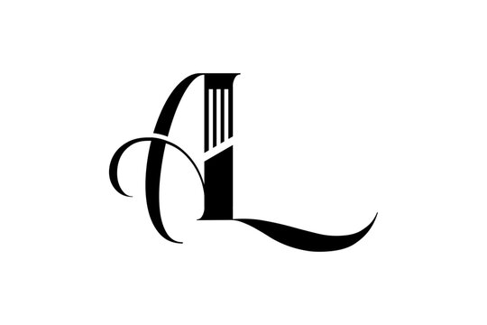 AL initial monogram logo for lawfirm, Law logo  with creative element concept Premium Vector