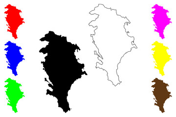 Fototapeta premium Free municipal consortium of Syracuse (Italy, Italian Republic, Sicily region) map vector illustration, scribble sketch Province of Syracuse map
