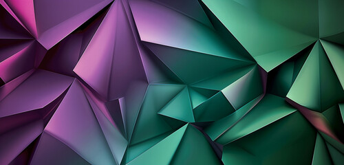 bold geometric shapes of violet and emerald green, ideal for an elegant abstract background