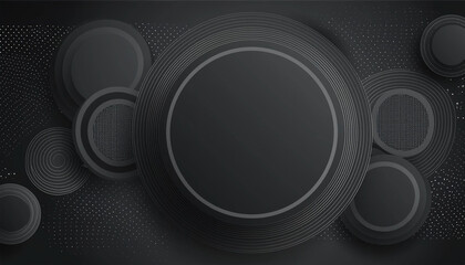 Black circle abstract background, for presentation or business.