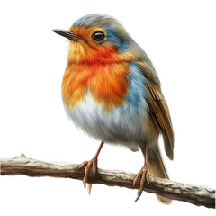 Fototapeta premium Photo Realistic Robin on Branch