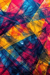 Dynamic background interplay of light and shadow within a contemporary structure featuring bold geometric patterns