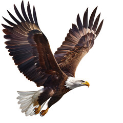 Obraz premium Realistic Eagle in Flight on White Background