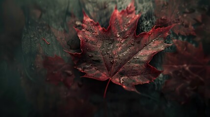 Maple leaf close up. Macro photography. Canada Day
